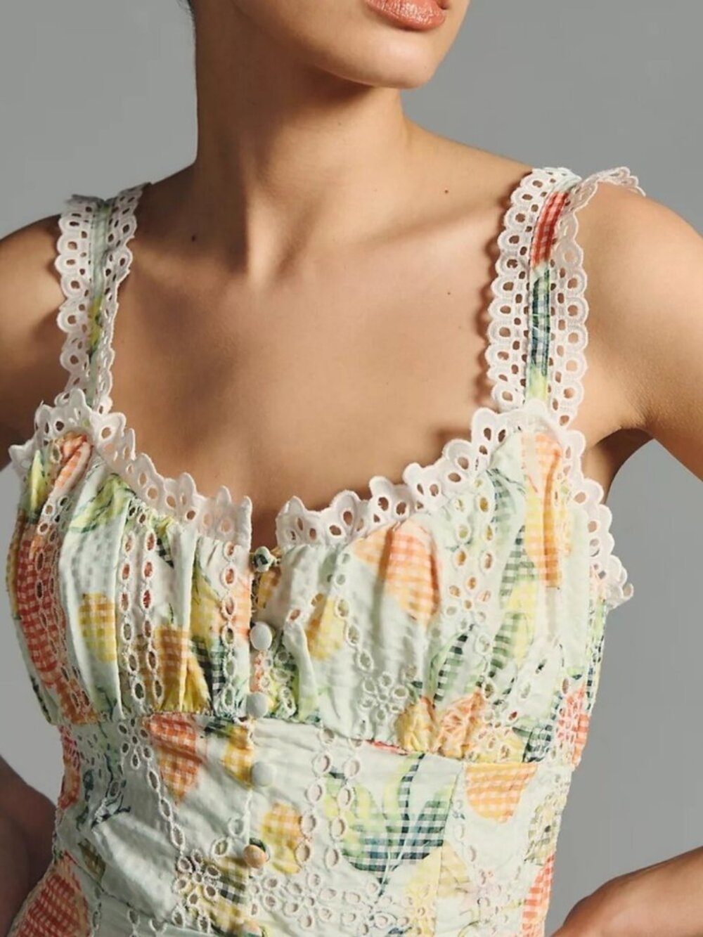 Anthropologie Ruffled Eyelet Dress, NWT, SZ M - Picture 3 of 10